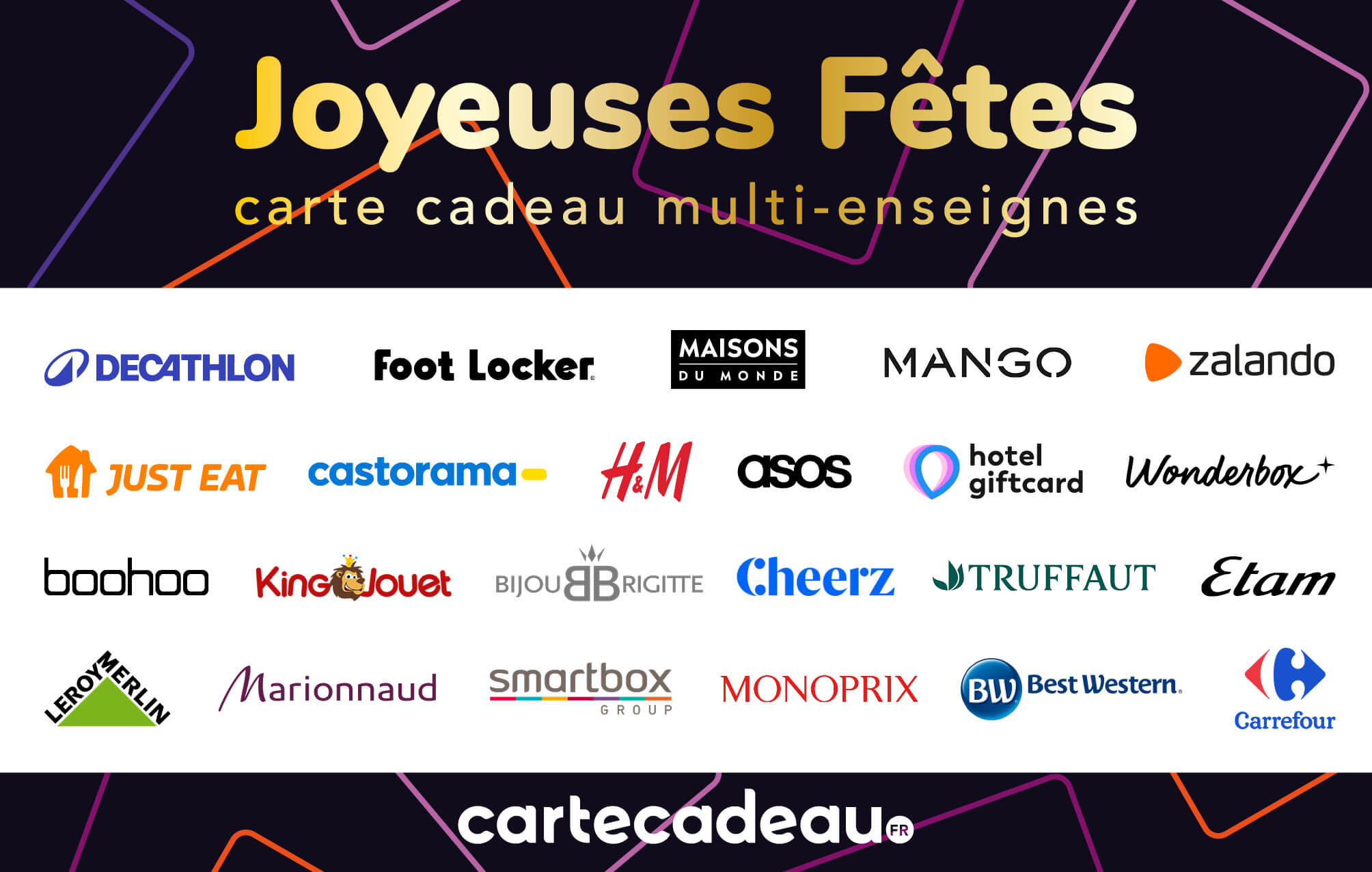 Carte cadeau Multi-Enseignes Joyeuses Fêtes