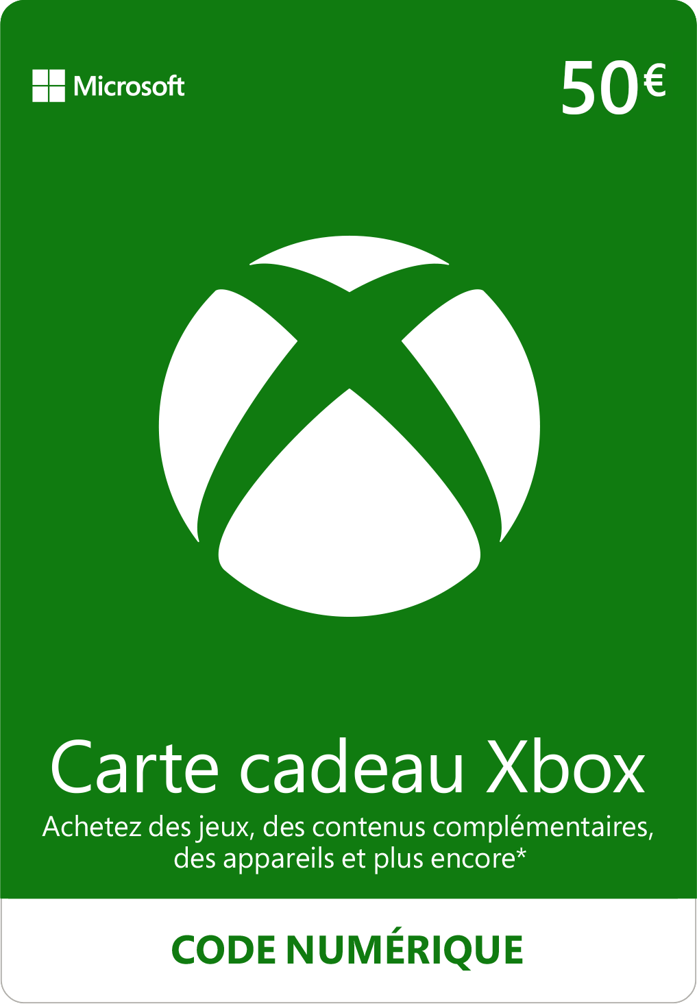 Carte cadeau Xbox Live €50
